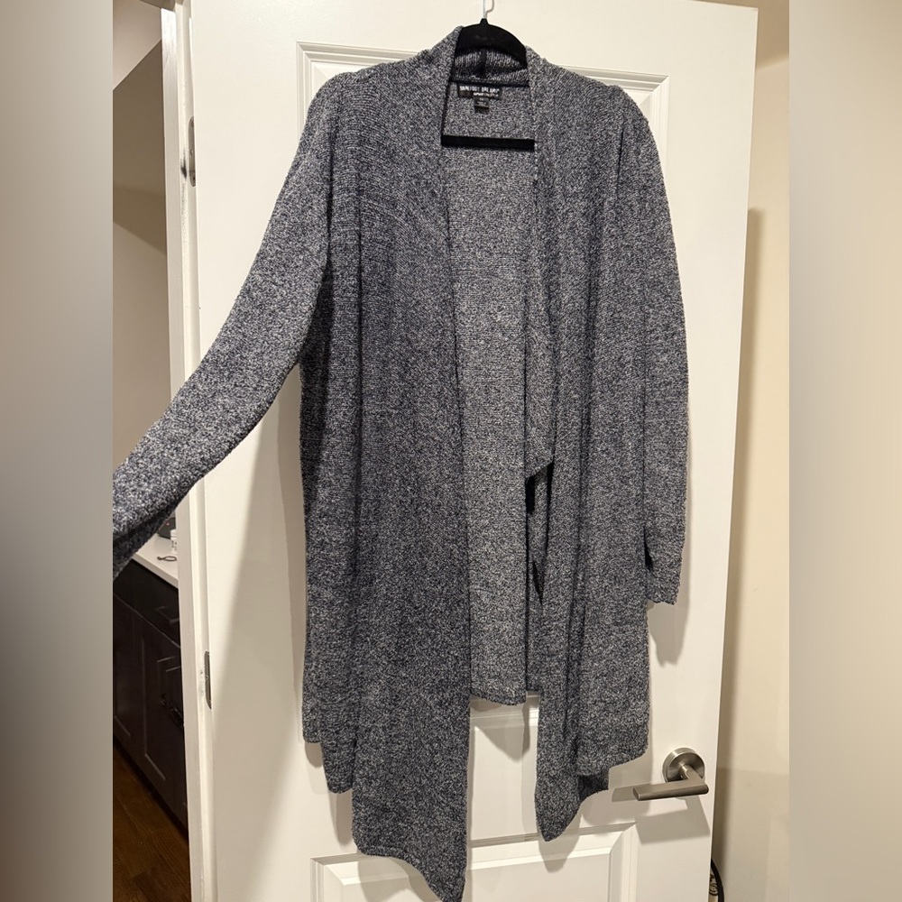 Barefoot Dreams Women's Gray Open Front Cardigan 2xl